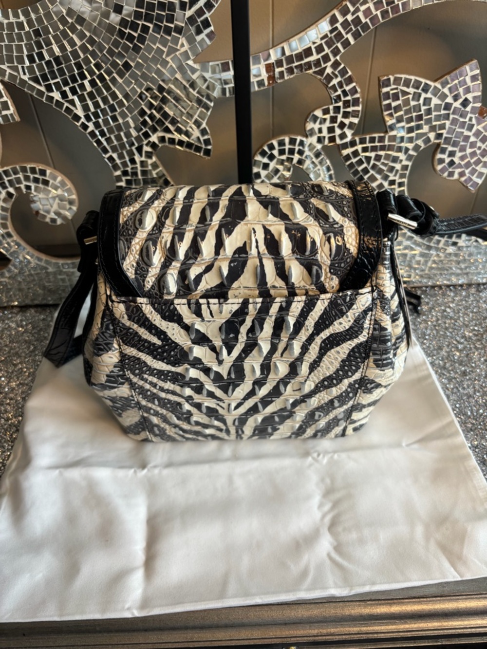 🌟Brahmin Margo Everlasting Encore Croc Embossed Leather Handbag‎